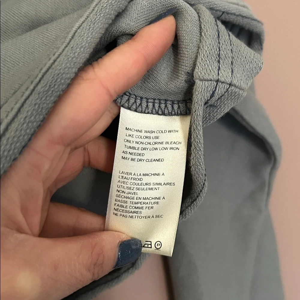 We the Free Cropped Half Zip Sweatshirt Frayed Trim Seams Cotton Size M